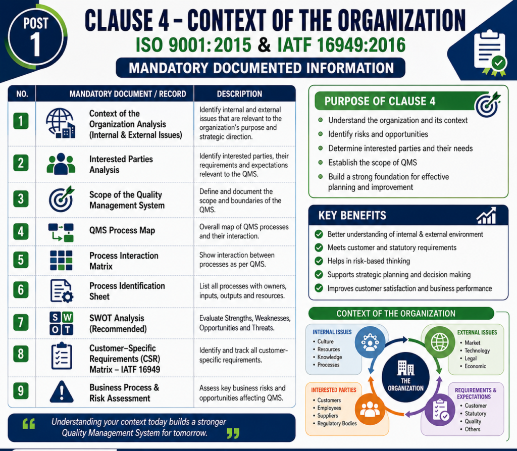 Clause 4: Context of the Organization